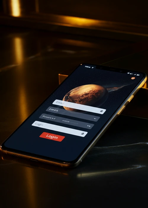 Winaura inlogscherm met velden voor gebruikersnaam en wachtwoord, geoptimaliseerd voor soepele toegang op telefoon en computer.